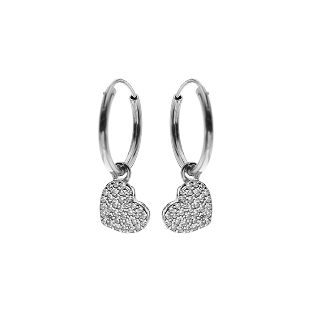 Mariah small heart charm hoops