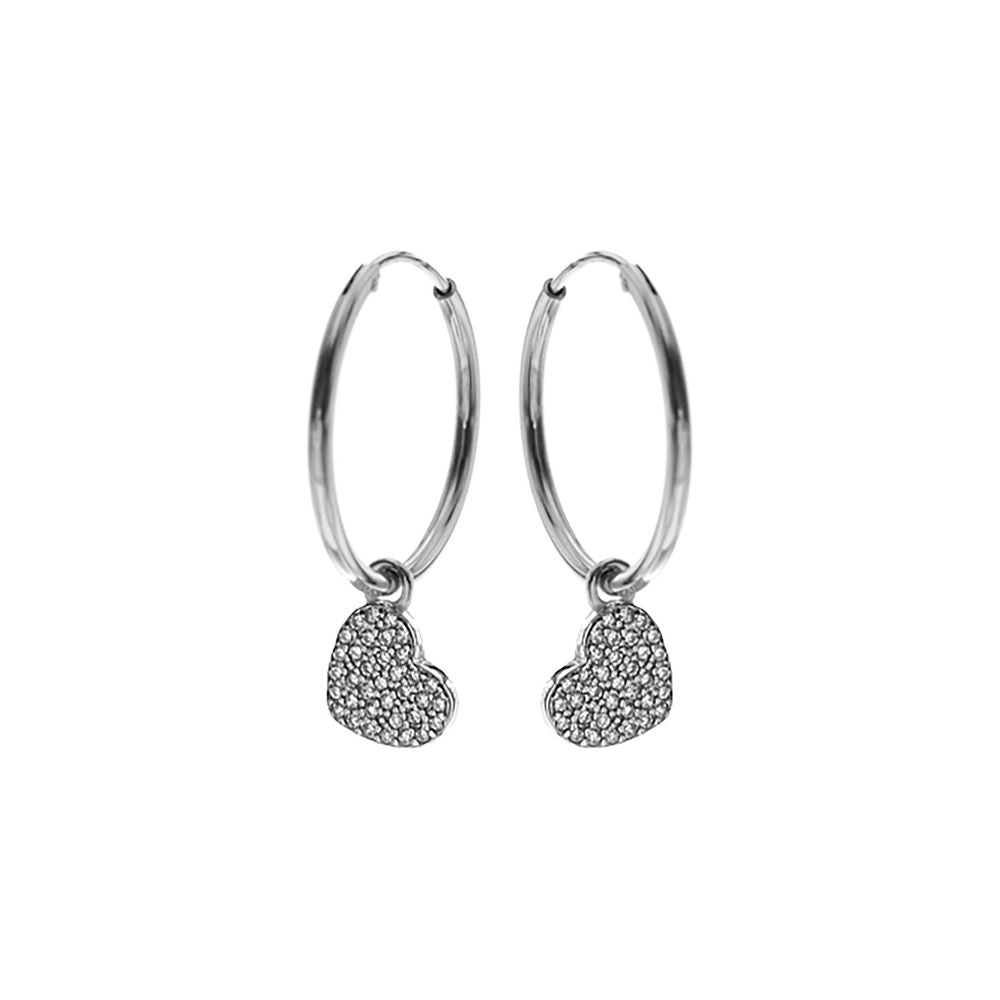 Mariah large heart charm hoops