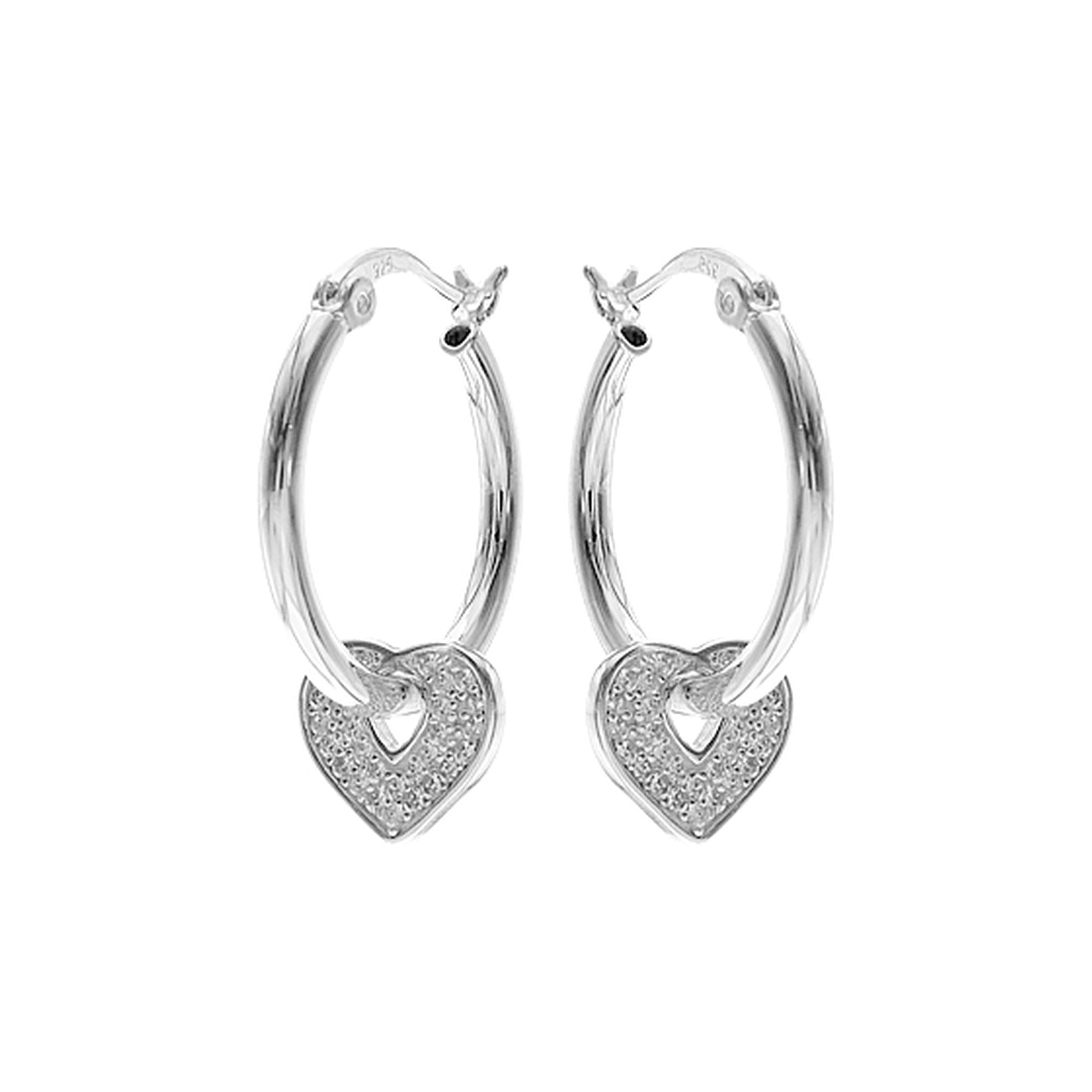 Mariah Creole hoops with CZ-set heart