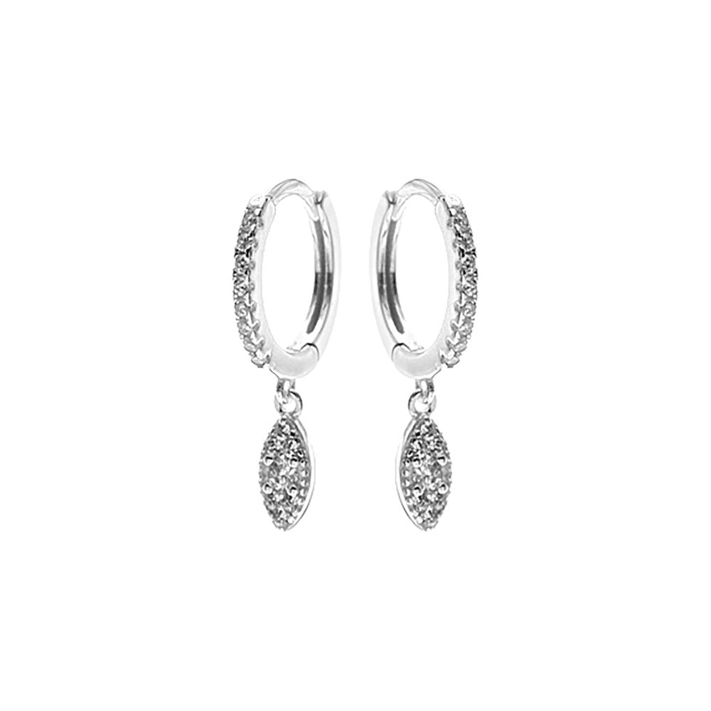 Davina CZ marquis charm huggies