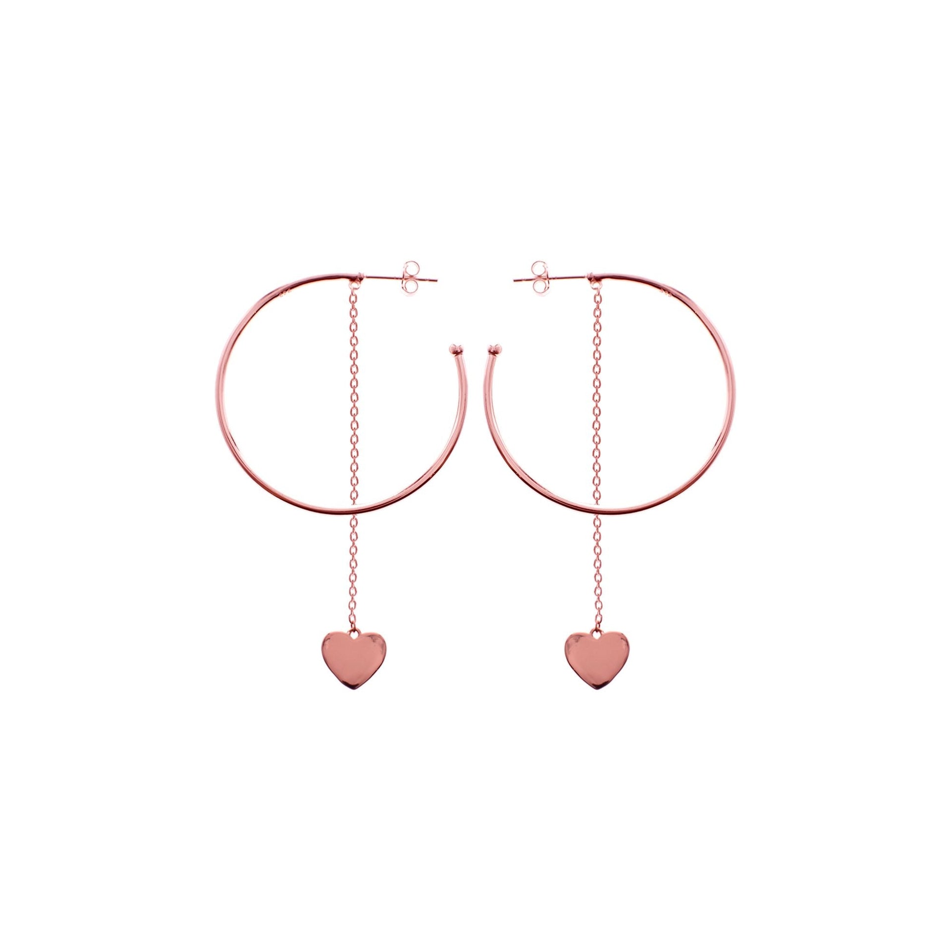 Carla gold plated hoops with chain & heart