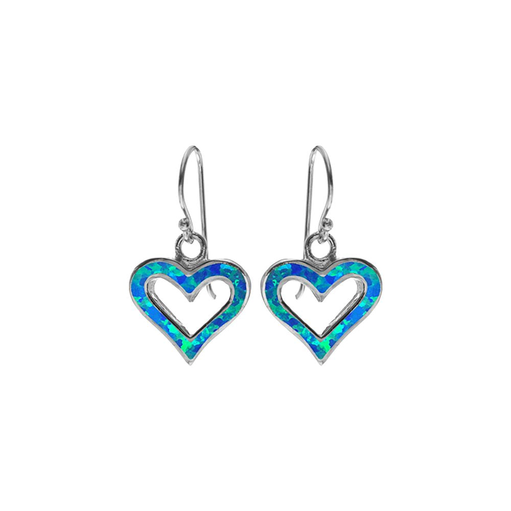 Diana cut out heart inlaid blue opal
