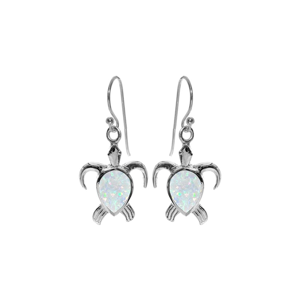 Ana white opal turtle earrings