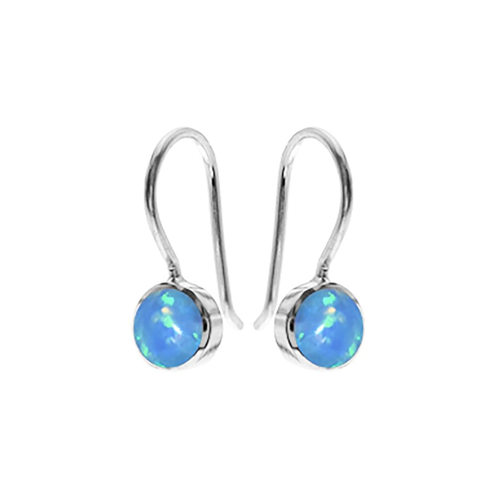 Angelica round fixed wire blue opal drops
