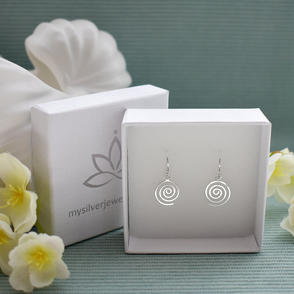 Bria small flat spiral earrings