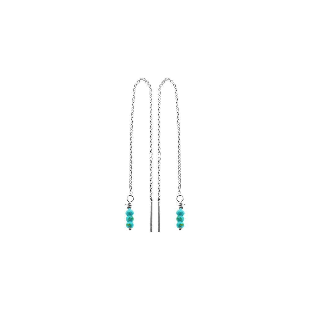 Sophia turquoise beaded pull-through earrings
