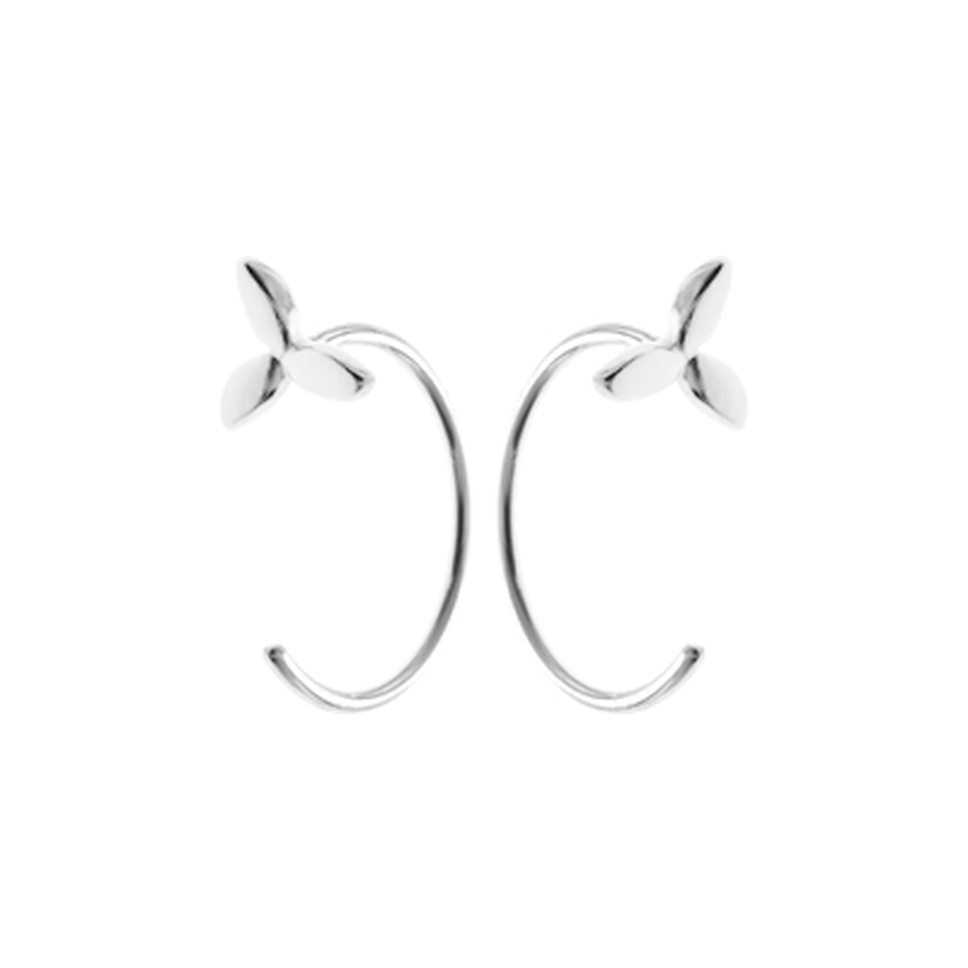 Petalled fixed hoop thread through earrings