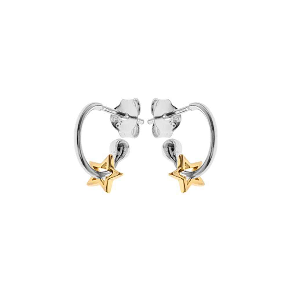 Carla threaded star hoop earrings