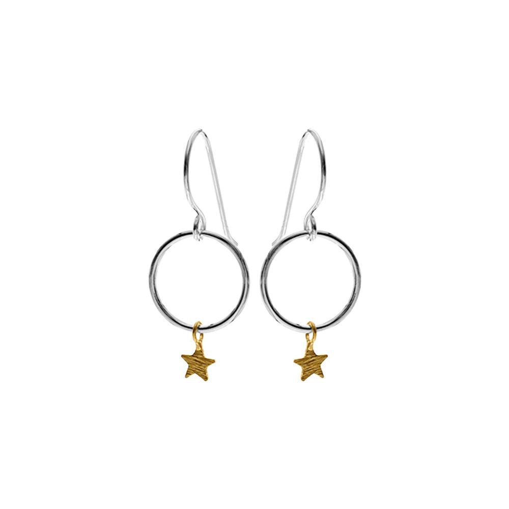 Carla hoop with brushed star earrings