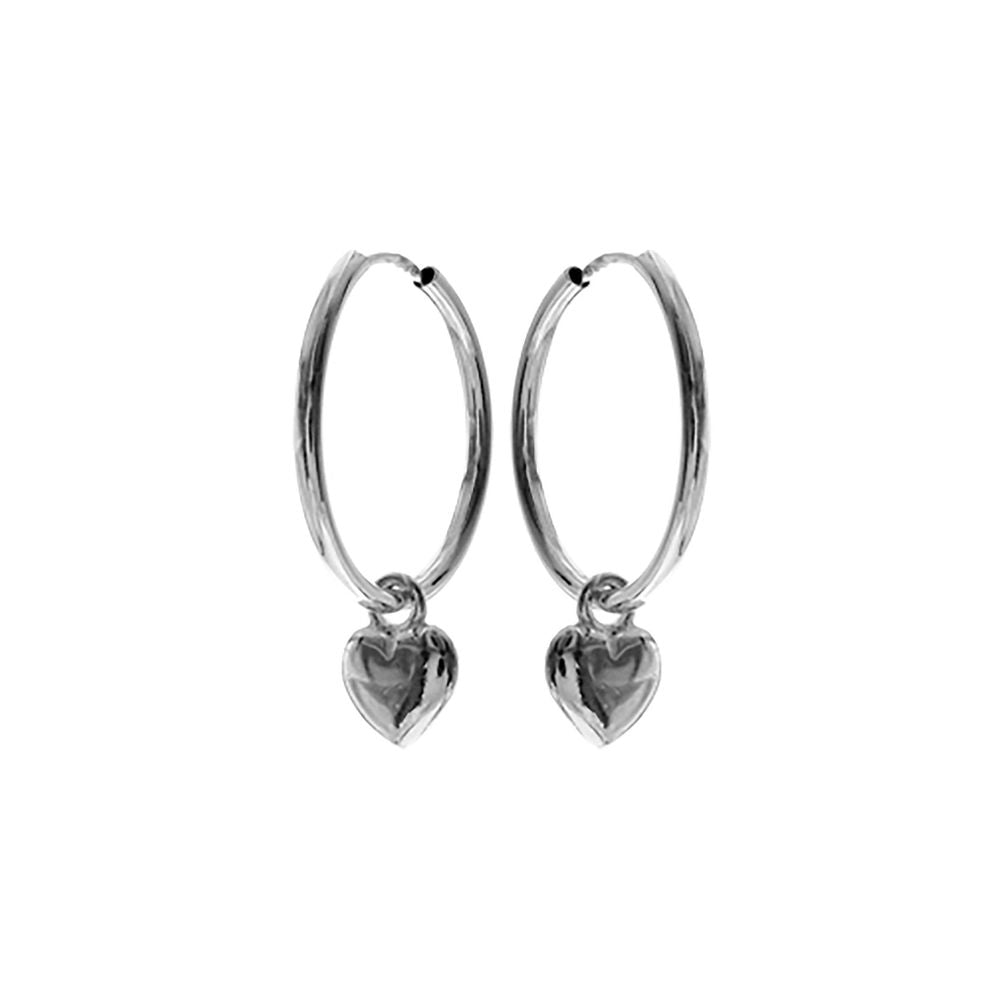 Amora hoops heart charm