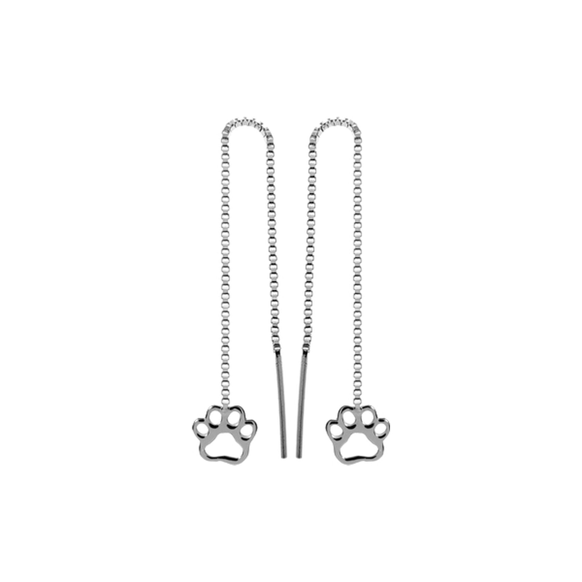 Matilda paw print thread through earrings
