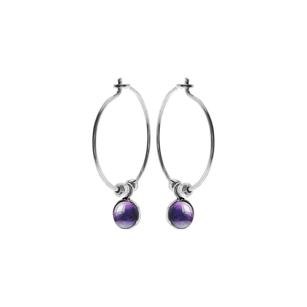 Ivy hoops with amethyst (small)