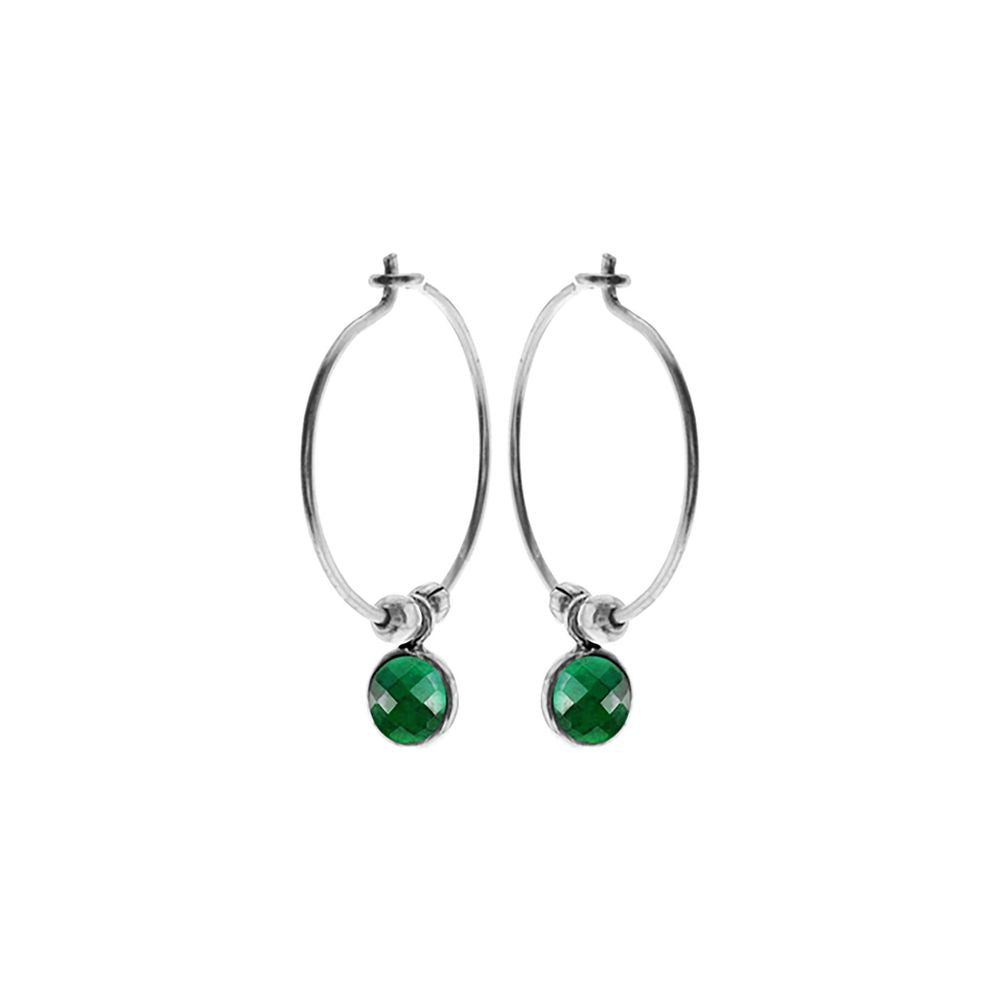 Ivy hoops with emerald quartz (small)