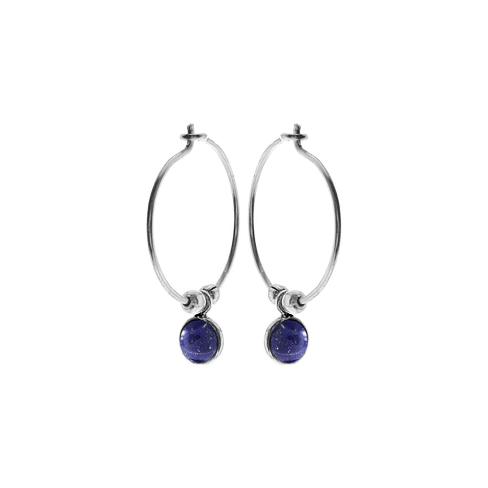 Ivy hoops with lapis lazuli (small)
