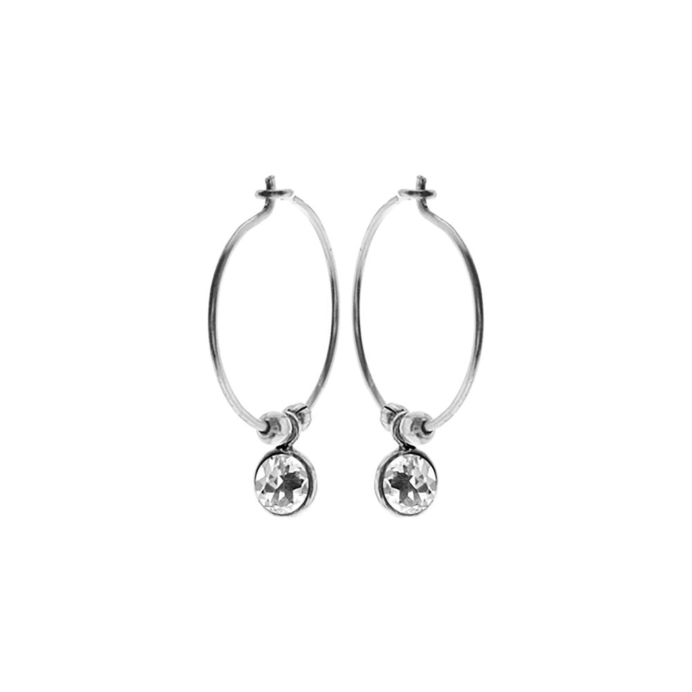 Ivy hoops with clear quartz (small)