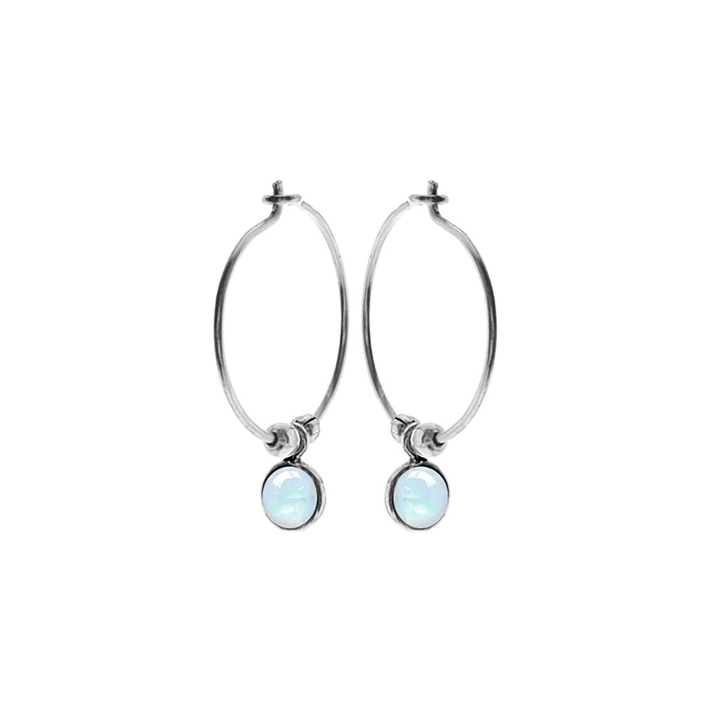 Ivy hoops with rainbow moonstone (small)