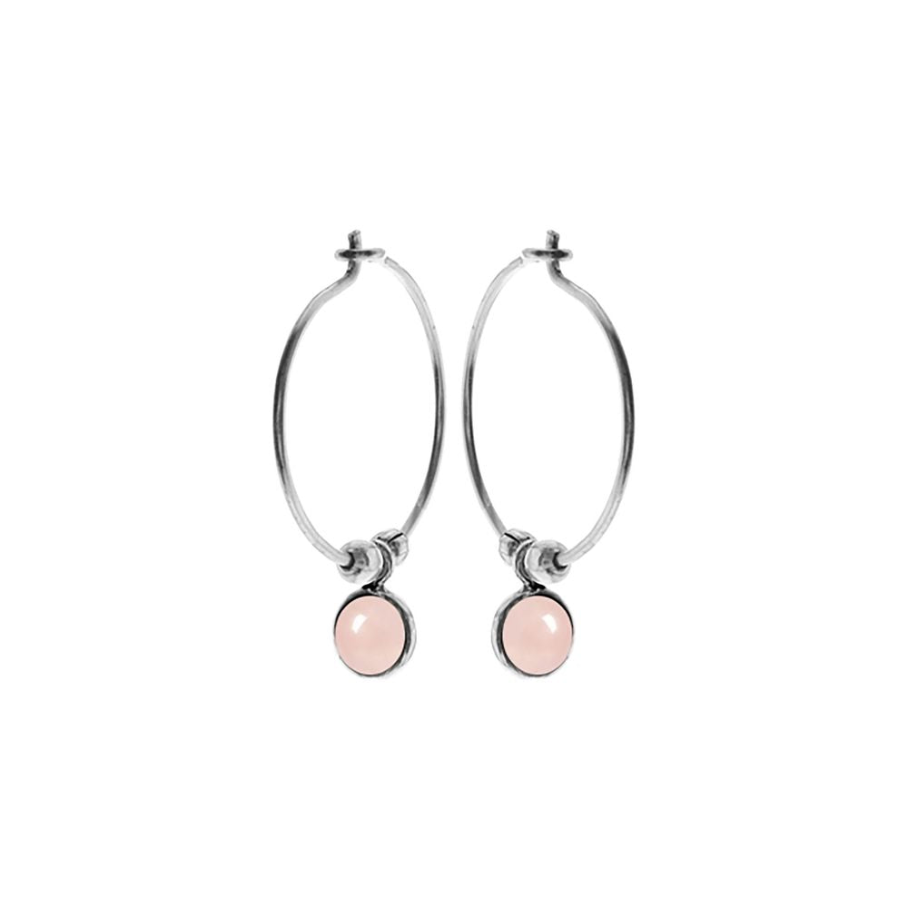 Ivy hoops with rose quartz (small)