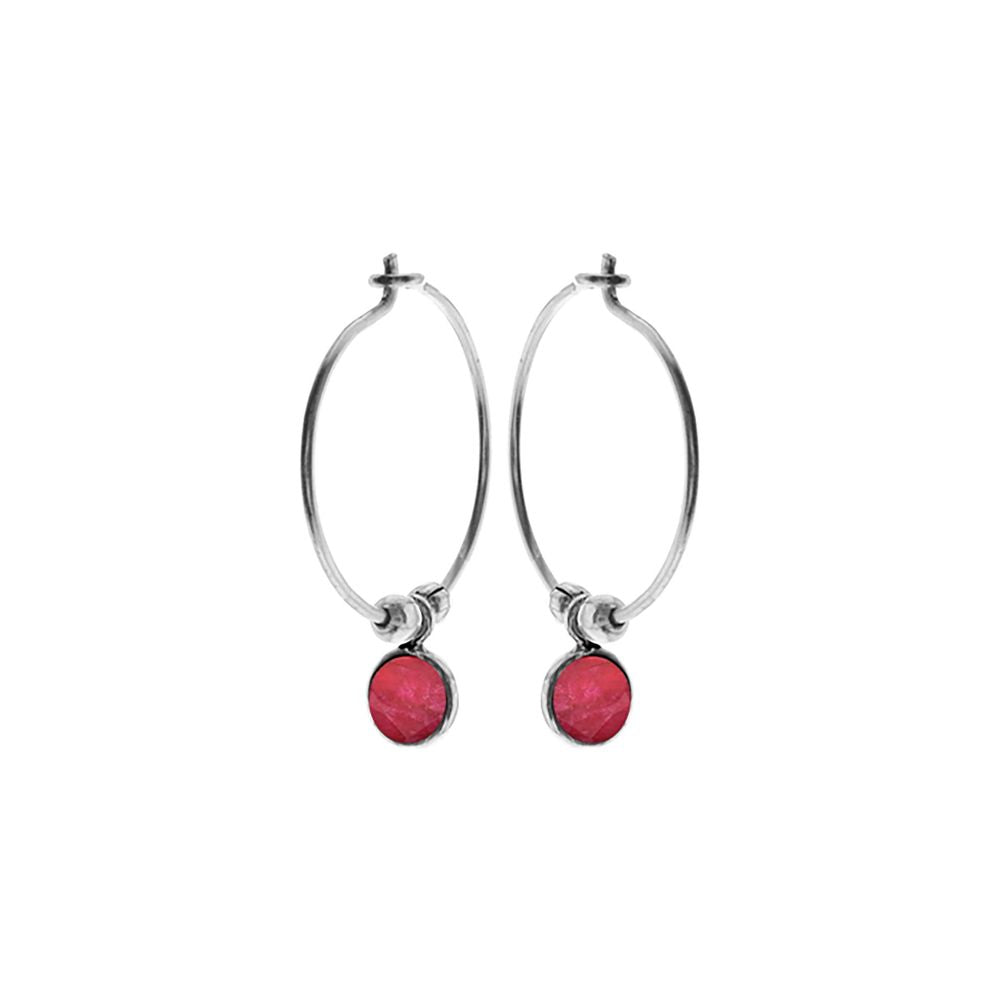 Ivy hoops with ruby quartz (small)