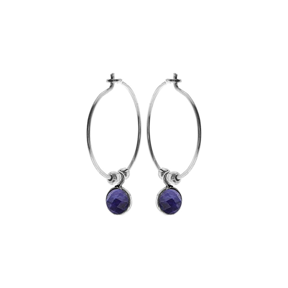 Ivy hoops with sapphire quartz (small)