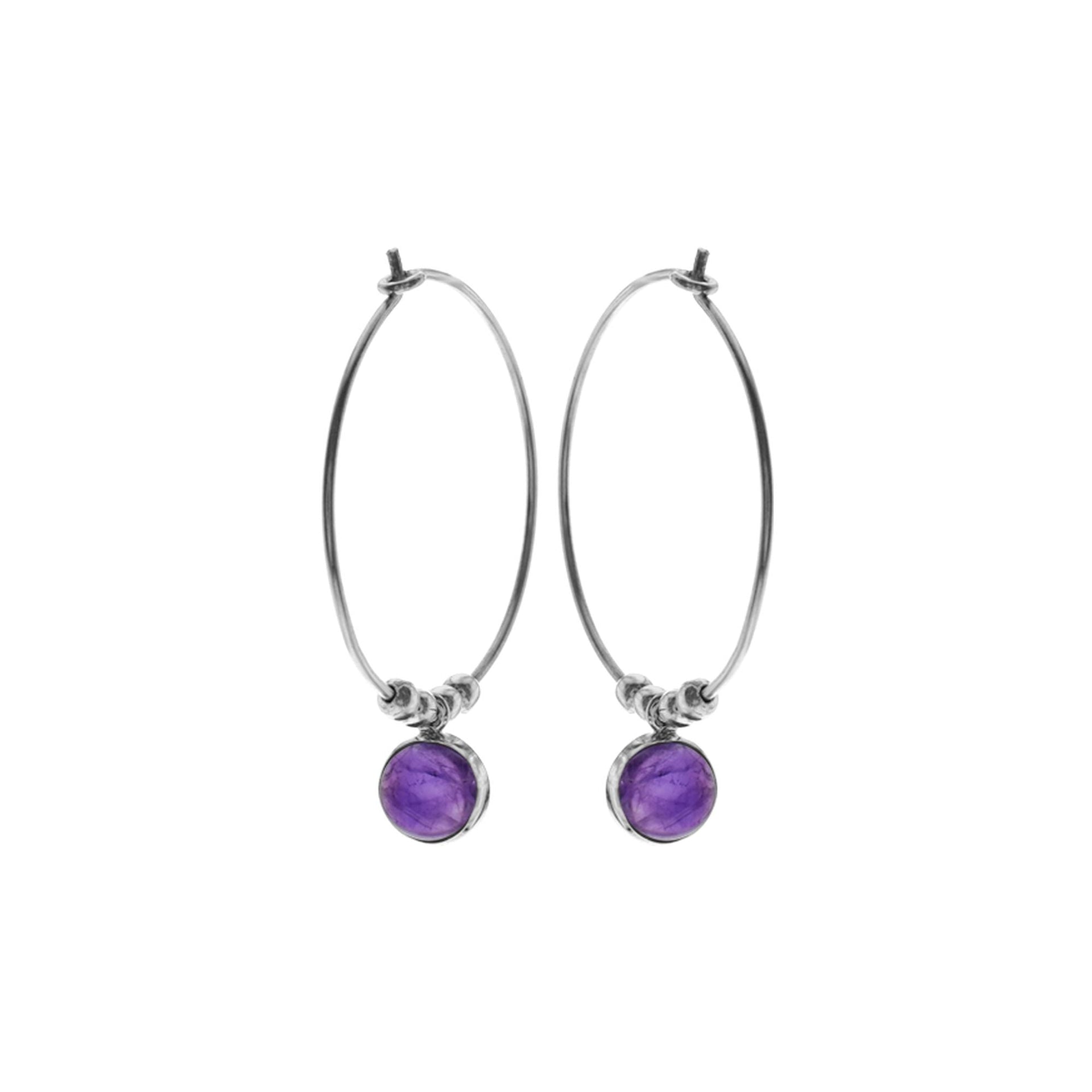 Ivy hoops with amethyst (large)