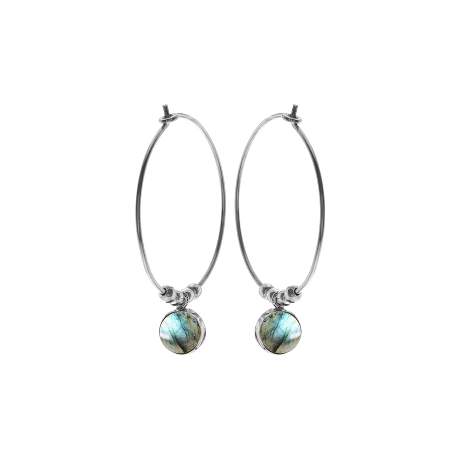 Ivy hoops with labradorite (large)
