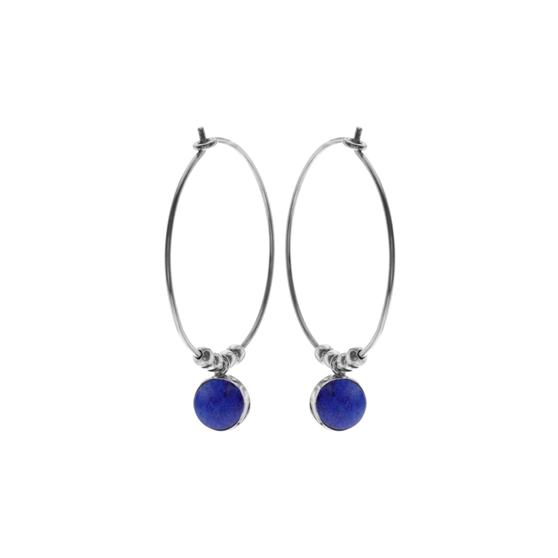 Ivy hoops with lapis lazuli (large)