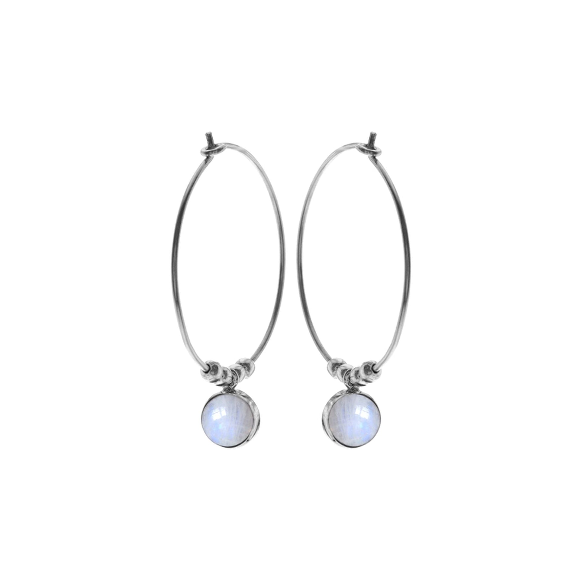 Ivy hoops with rainbow moonstone (large)