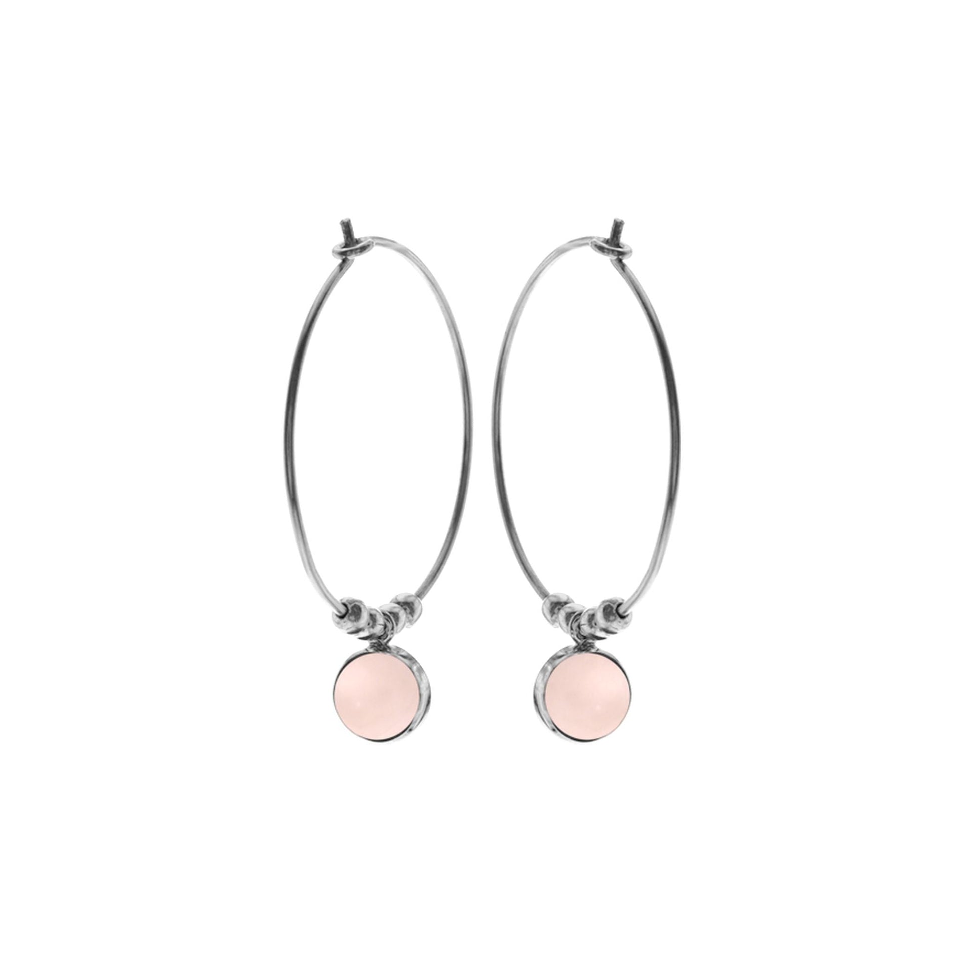Ivy hoops with rose quartz (large)