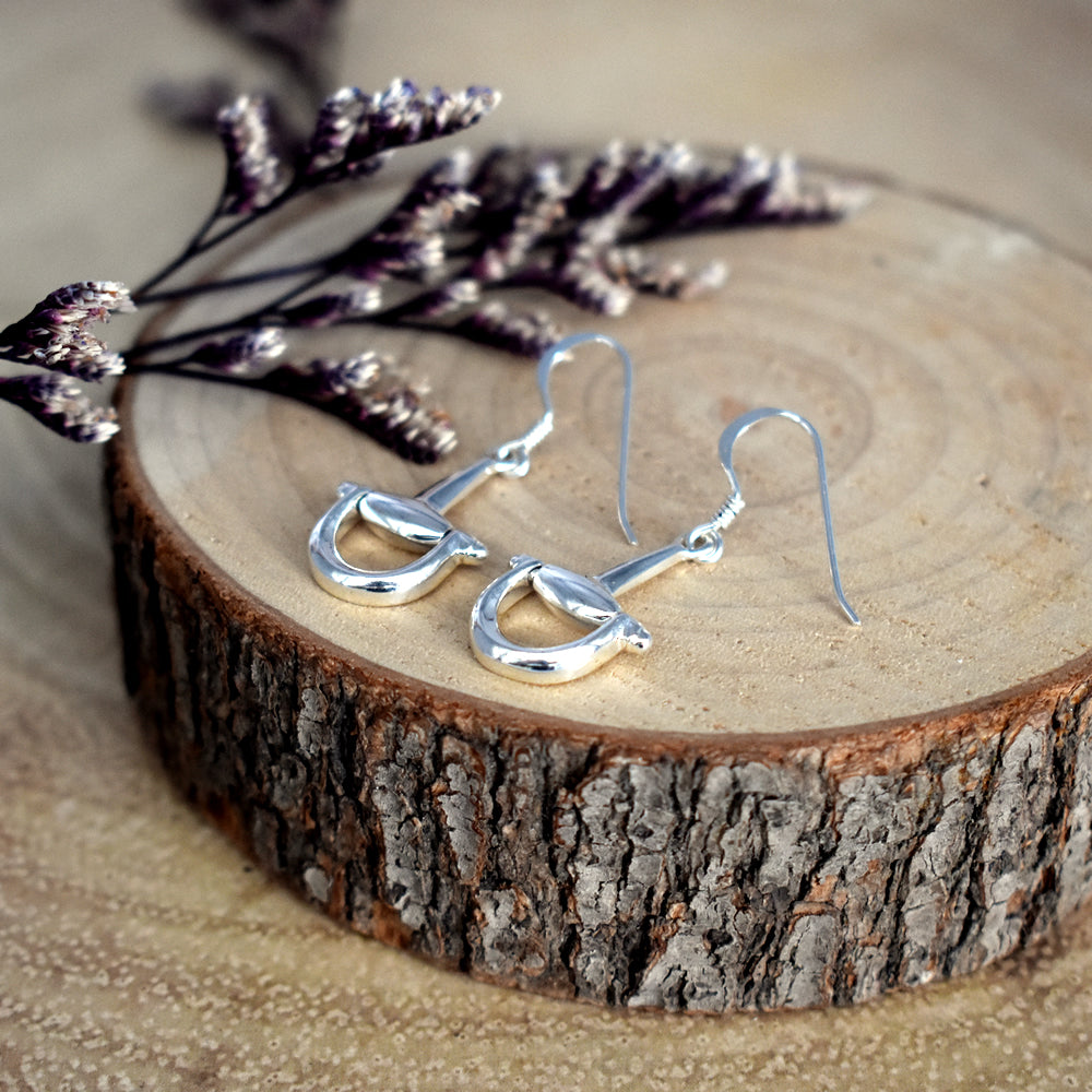 Cavelli half 'D' ring snaffle bit earrings