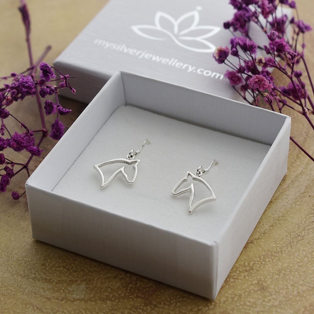 Cavelli horse head silhouette earrings