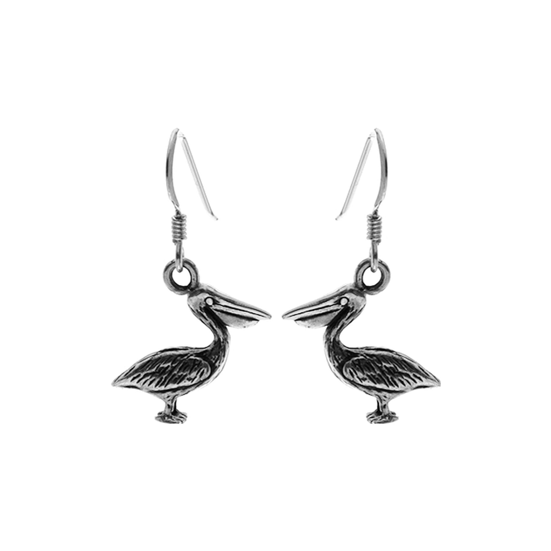 Ana oxidised pelican earrings