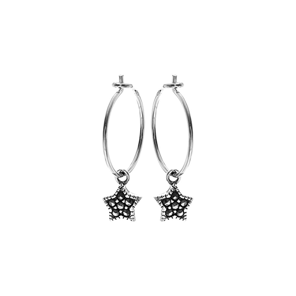 Lottie star charm hoops
