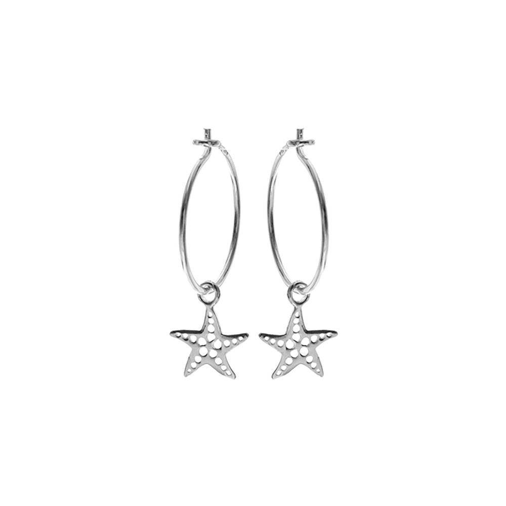 Mila starfish charm hoops