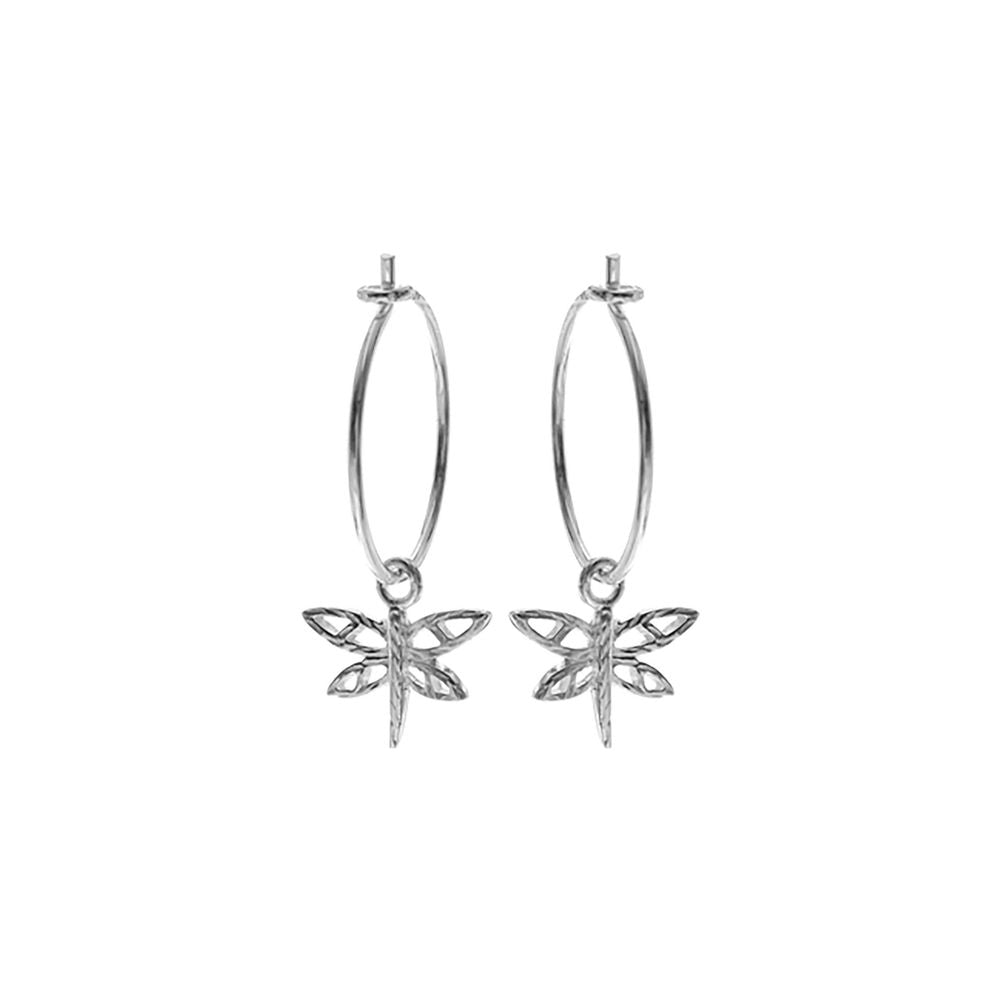 Matilda dragonfly charm hoops