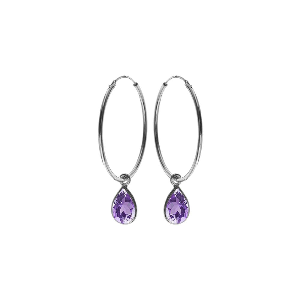 Bridget sleeper with teardrop faceted amethyst