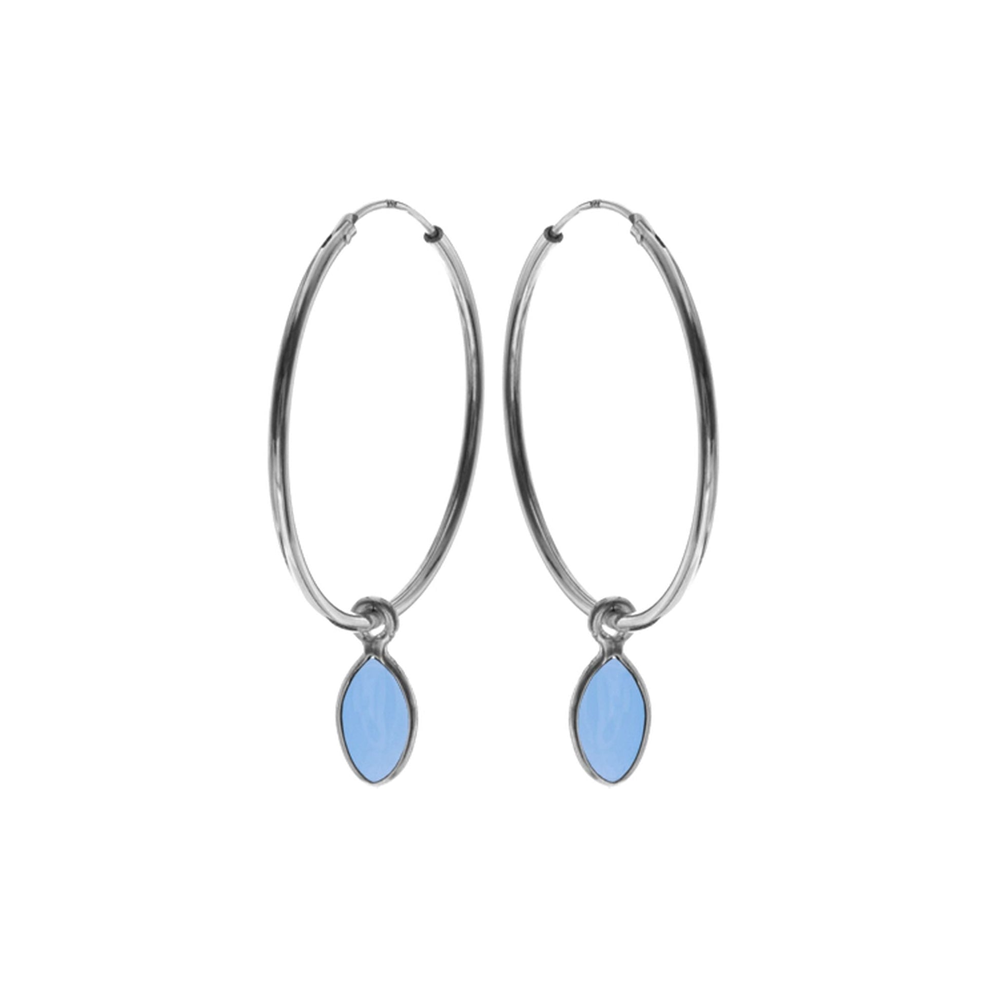 Ivy sleeper with marquis blue chalcedony