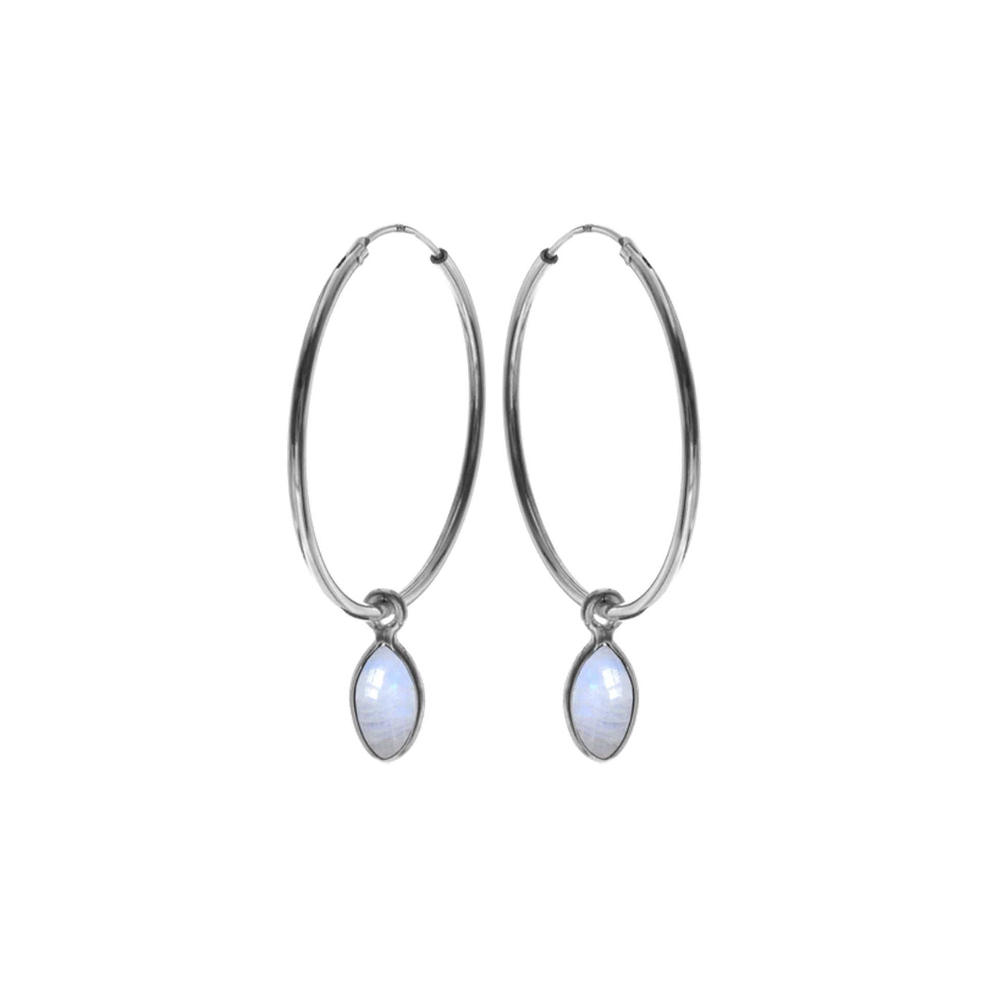 Ivy sleeper with marquis rainbow moonstone