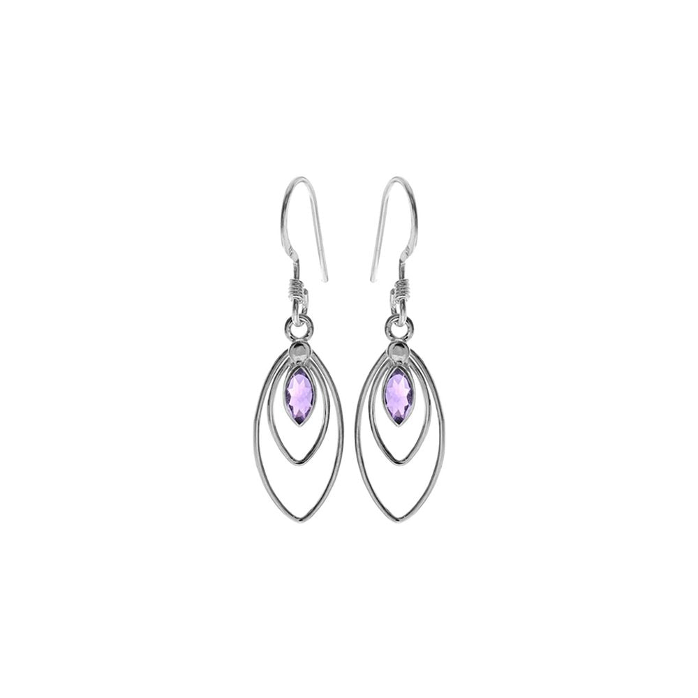 Ivy double marquis faceted amethyst earrings