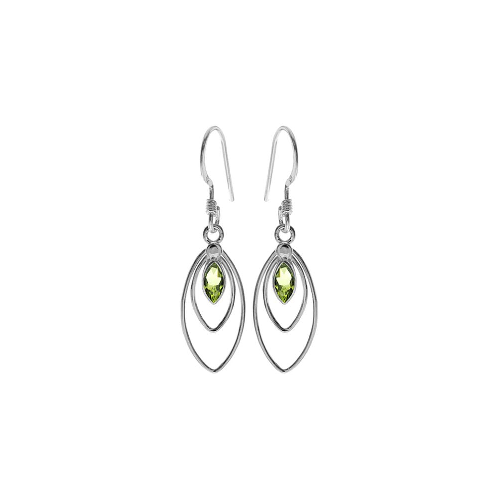 Ivy double marquis faceted peridot earrings