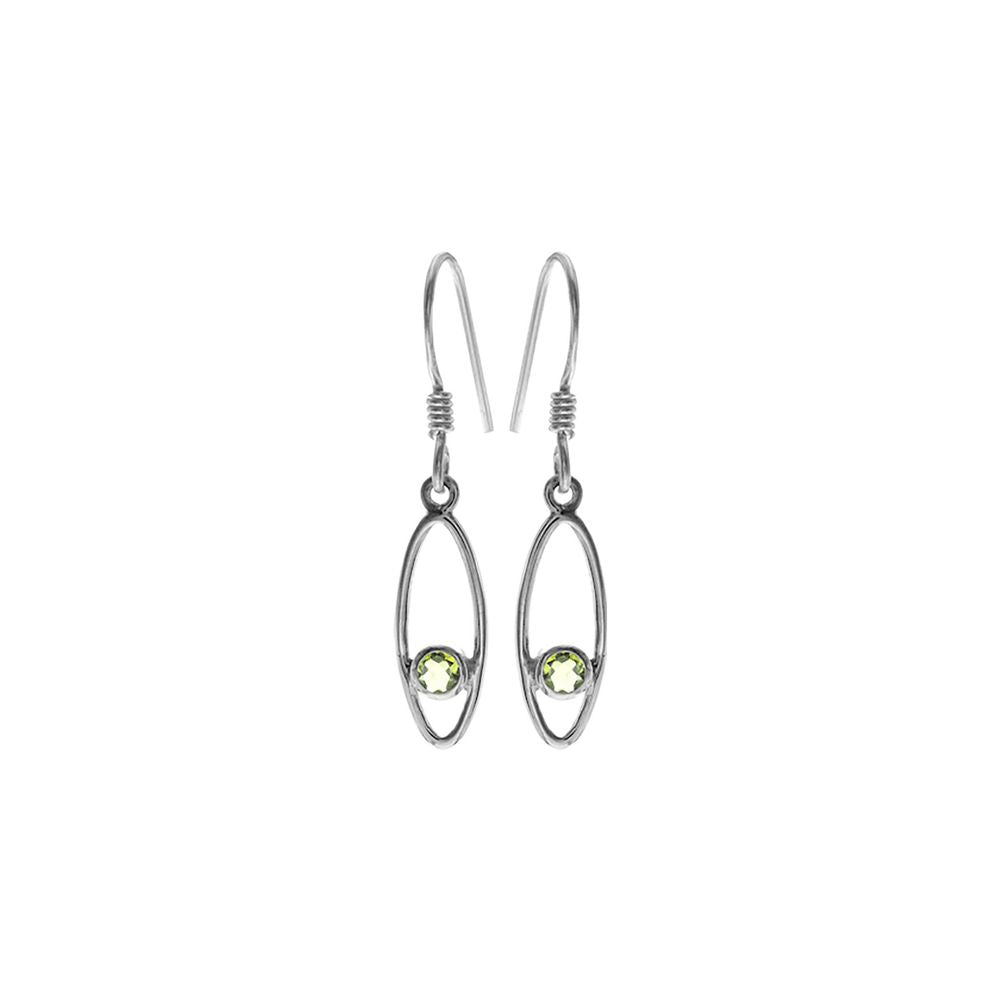 Ivy ellipse faceted peridot earrings