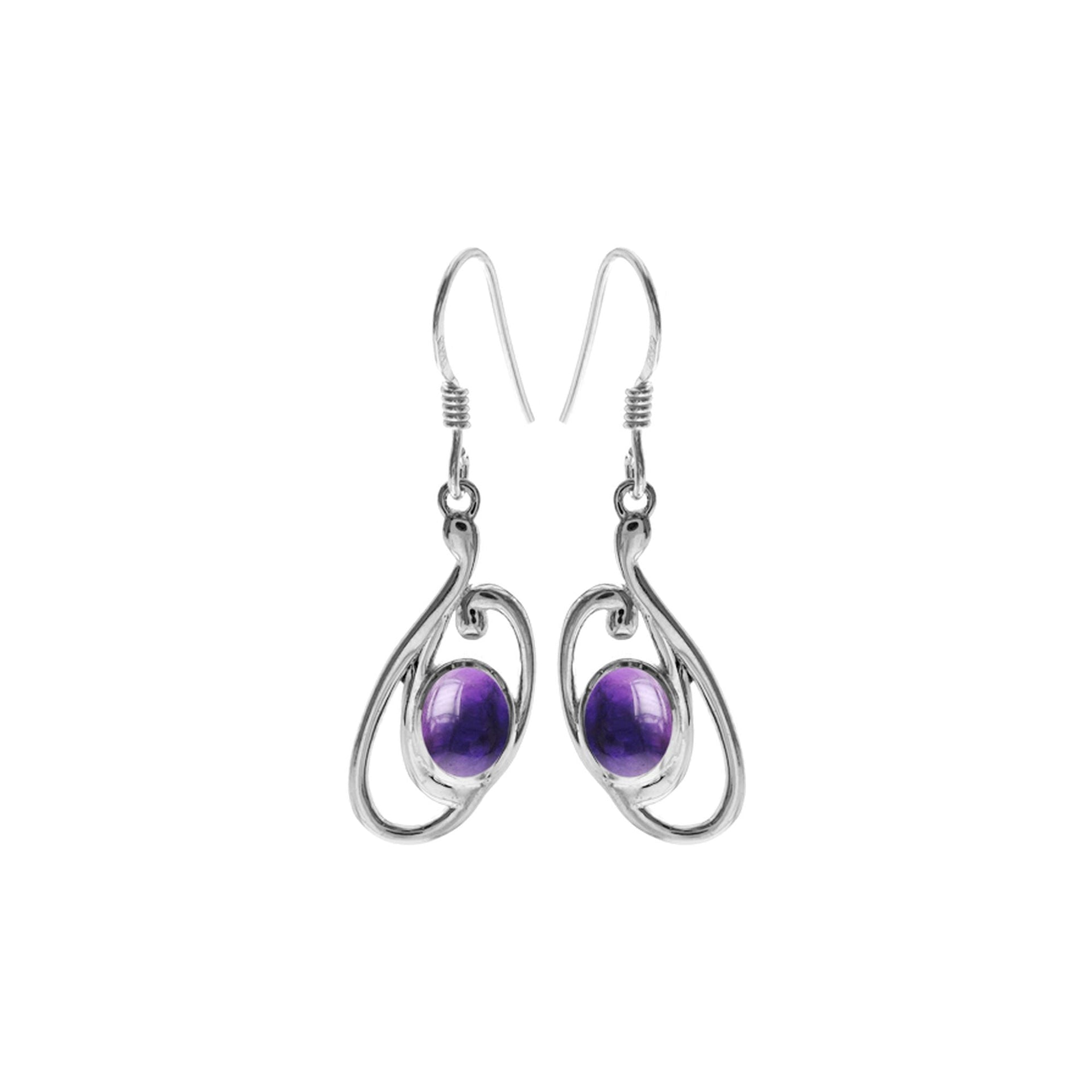 Amy oval swirl amethyst earrings
