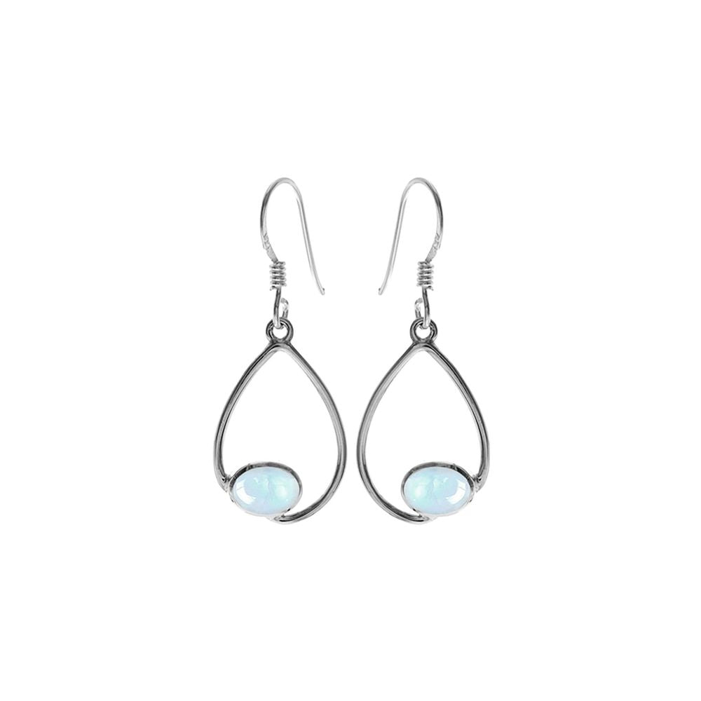 Amy teardrop offset rainbow moonstone