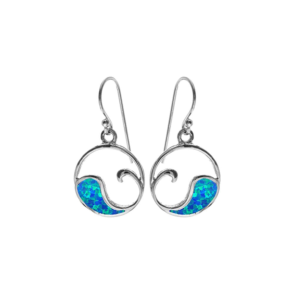 Ana blue opal wave earrings
