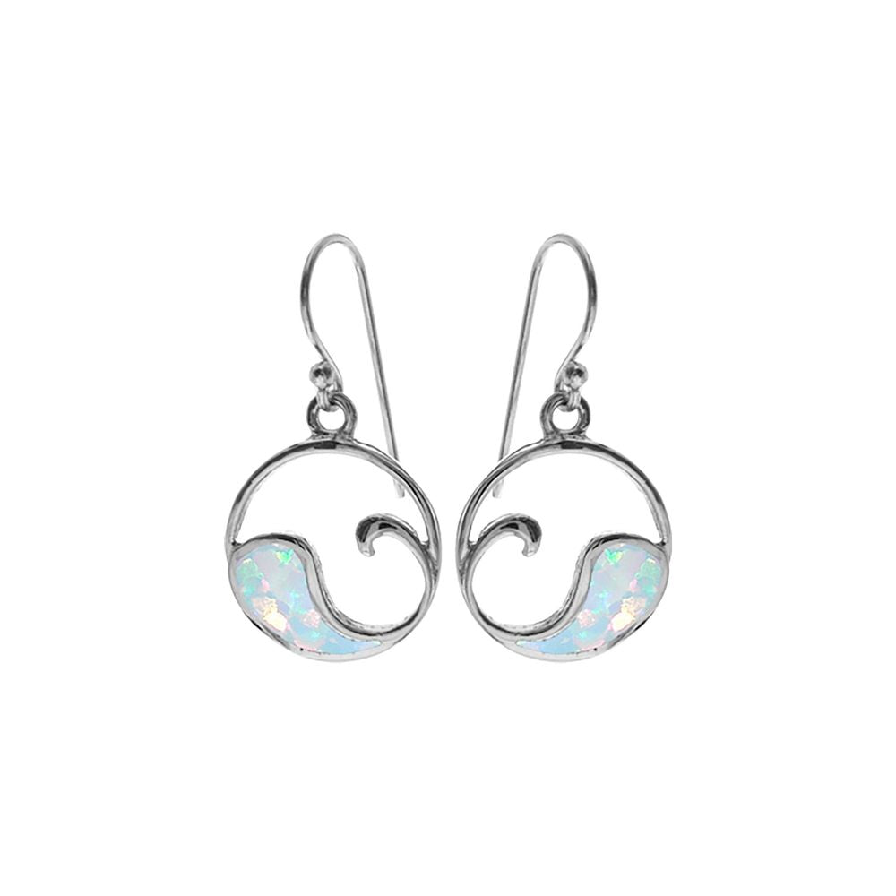 Ana white opal wave earrings