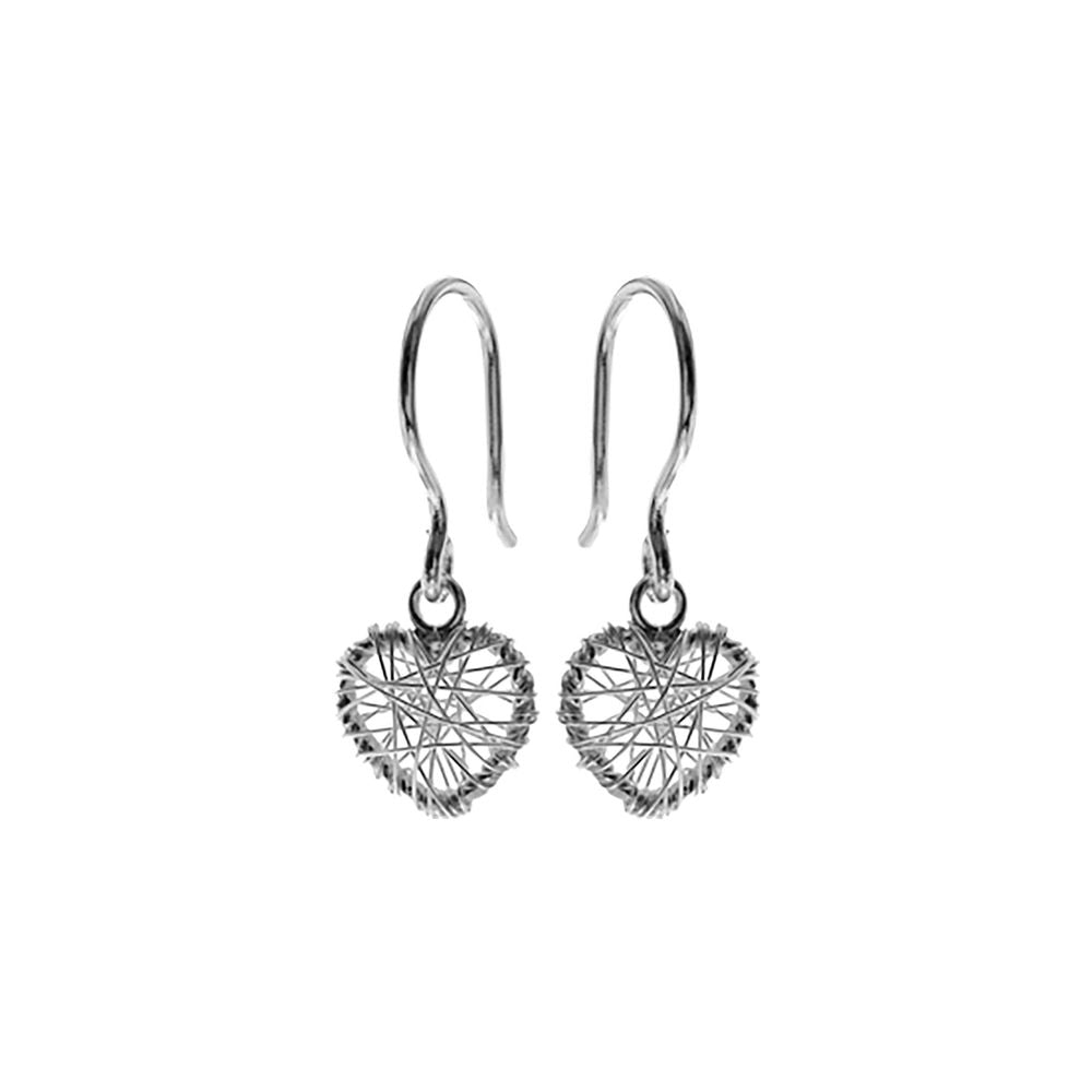 Ginelle sculpted wire heart earrings