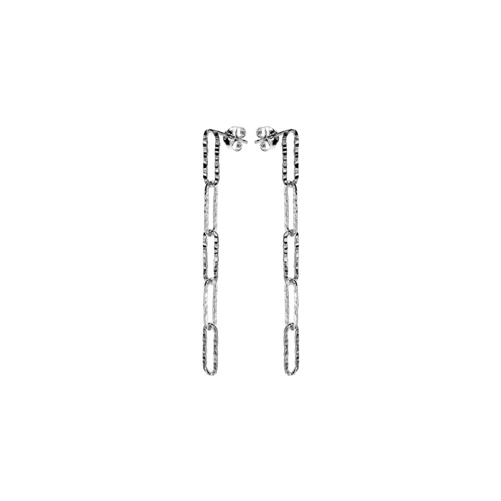 Skyla crimped long link chain earrings