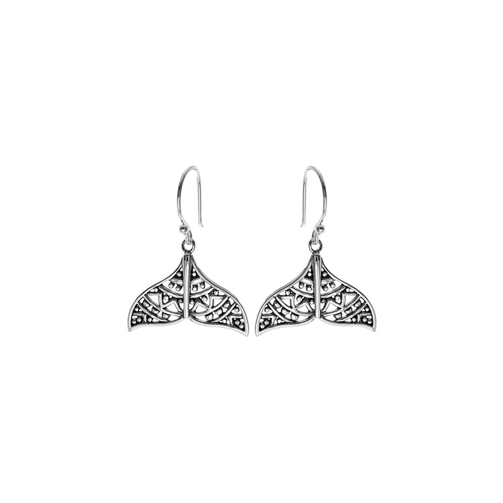Liana filigree whale tail earrings