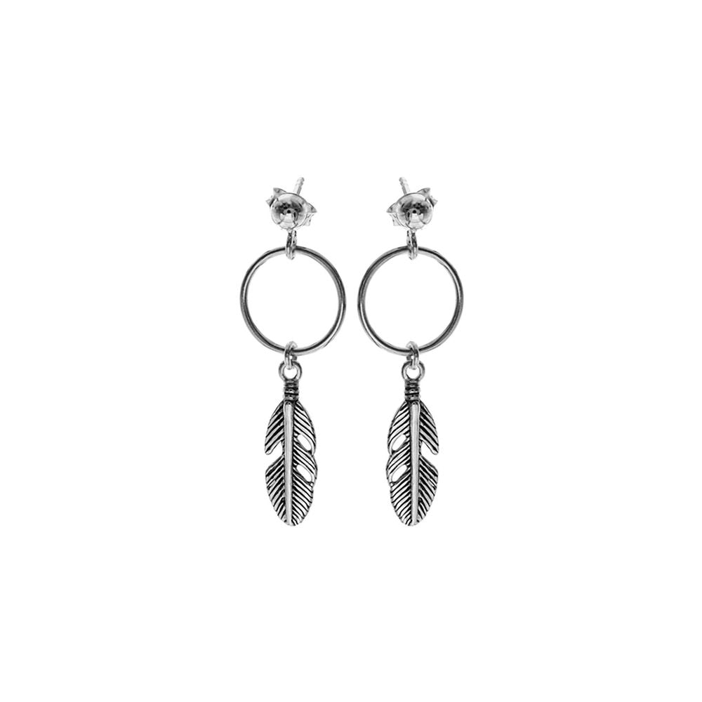 Zora hoop & feather earrings