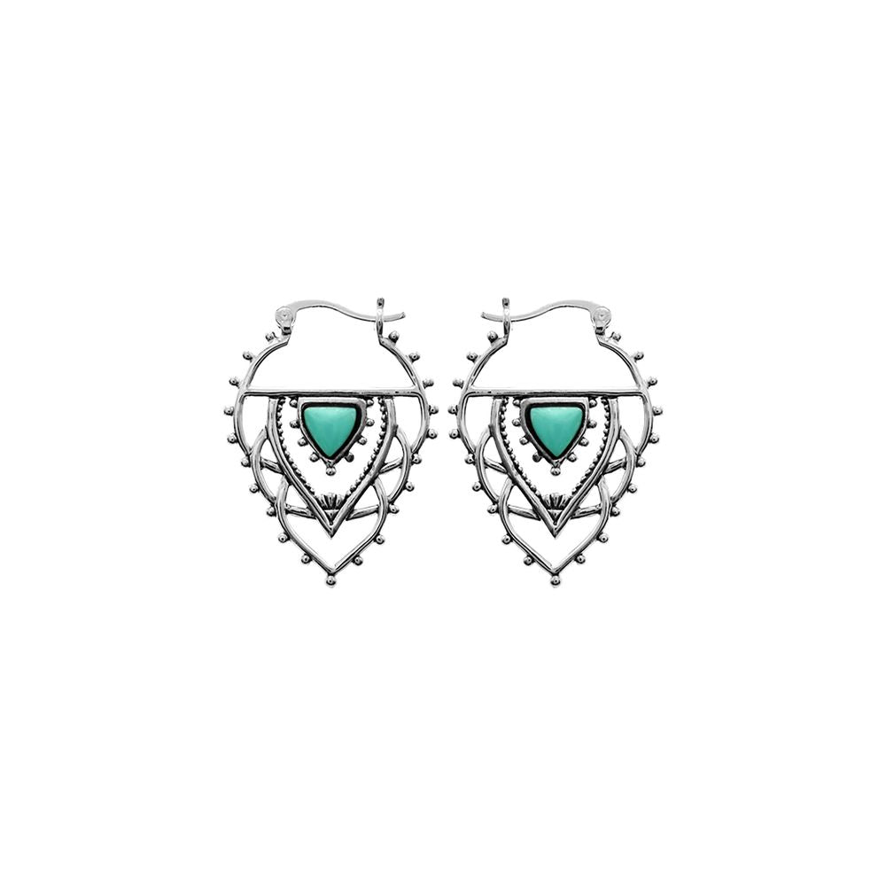 Zora art nouveau style earrings with turquoise