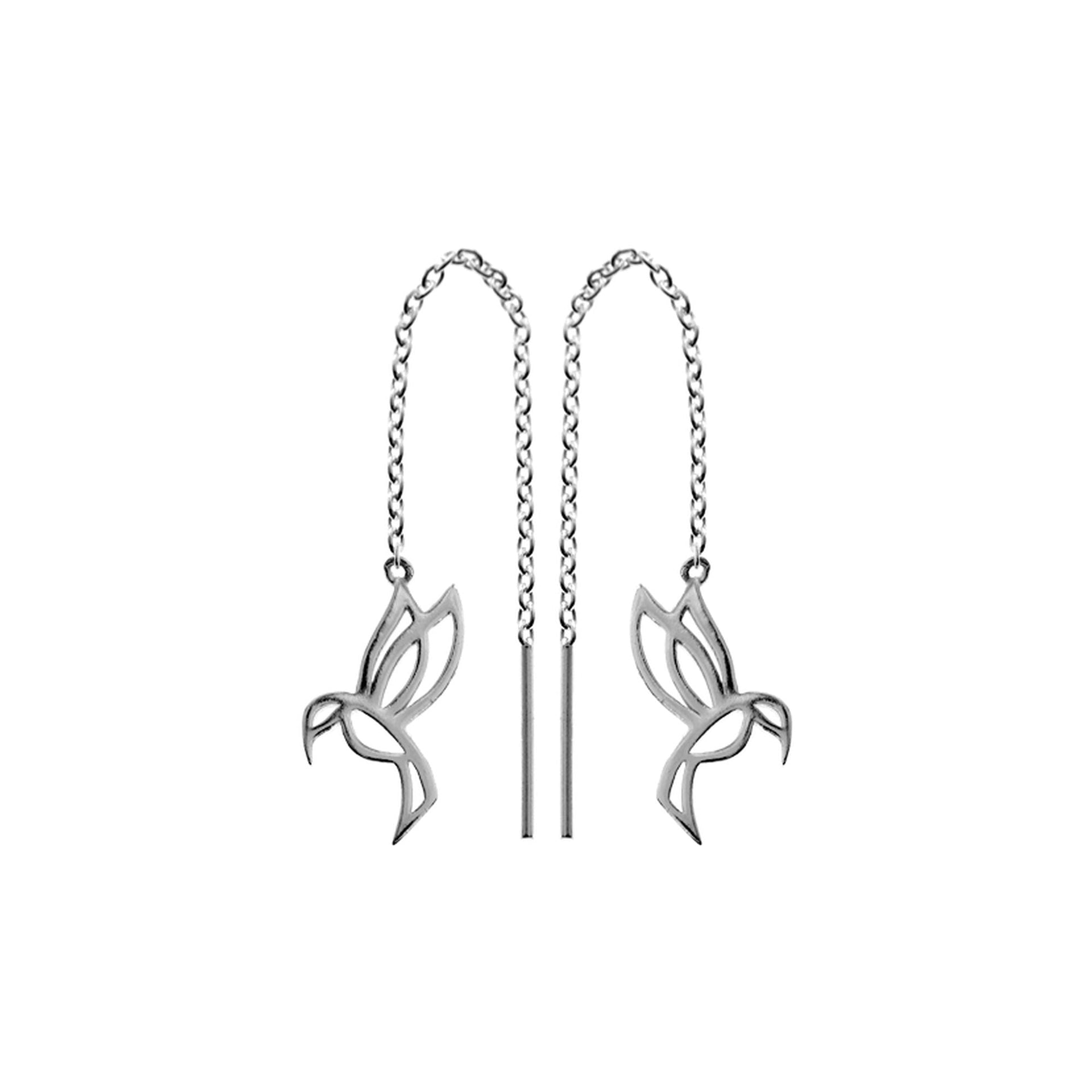 Matilda pull-through hummingbird earrings